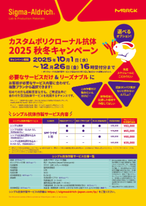 【メルク】≪シグマアルドリッチ≫ カスタムポリクローナル抗体 2025 秋冬キャンペーン